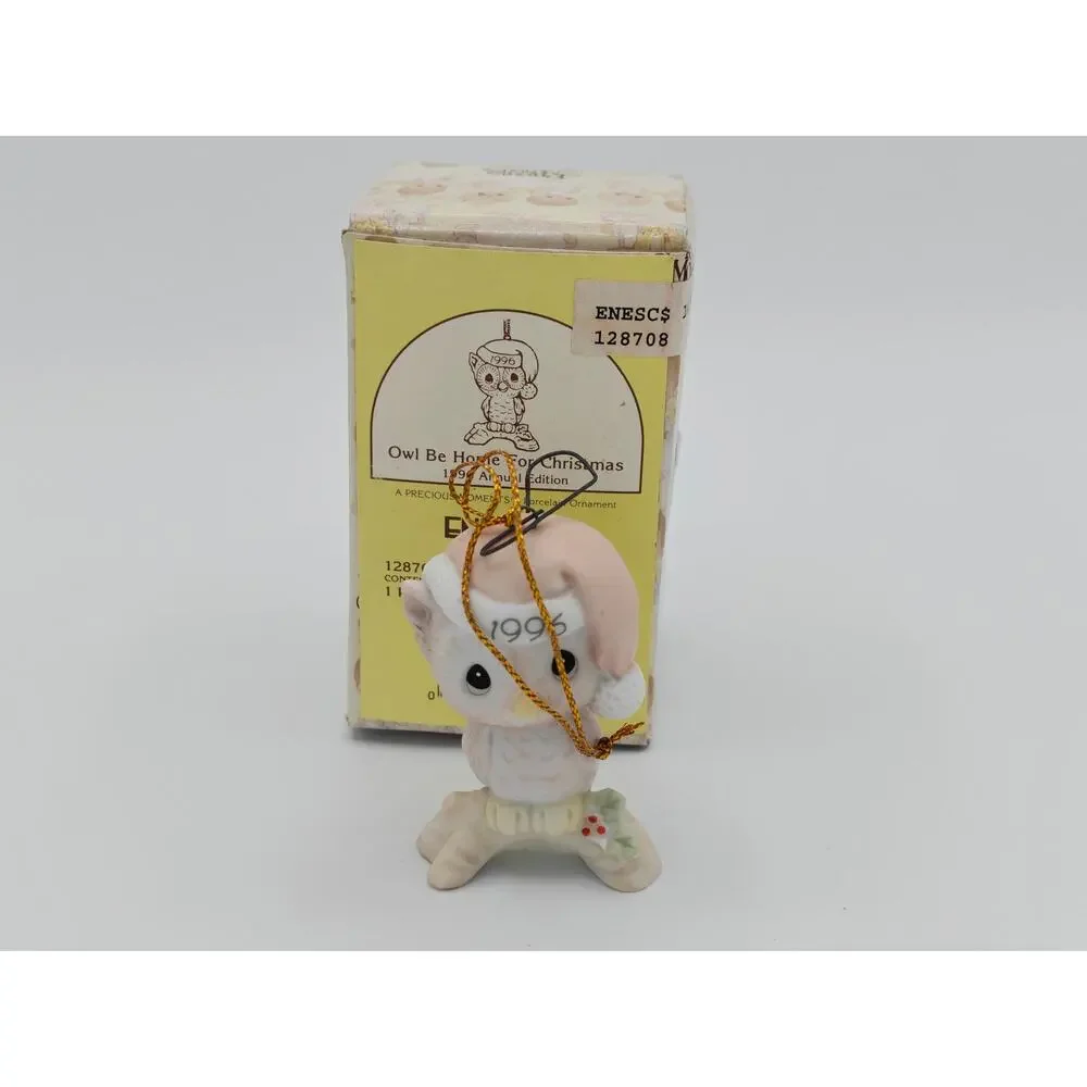 Precious Moments Owl Be Home For Christmas 128708 Enesco 1996 Ornament With Box